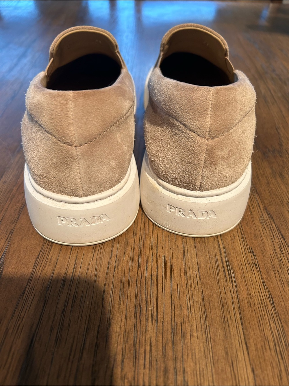 Prada Taupe Suede Slip-On Sneakers - Picture 15 of 16
